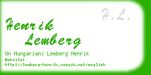 henrik lemberg business card